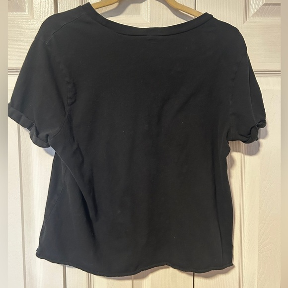 🖤 Wild Fable Cropped Raw Hem Tee Size L - Picture 5 of 7
